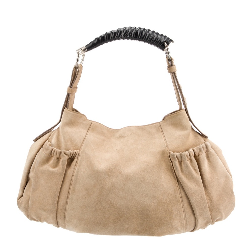 YVES SAINT LAURENT BEIGE LEATHER MOMBASA BAG - Picture 2 of 9
